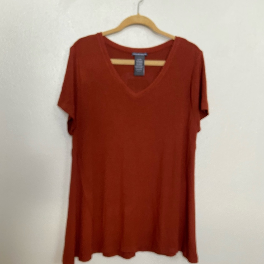 Rust V-Neck Women's Top - Unbranded